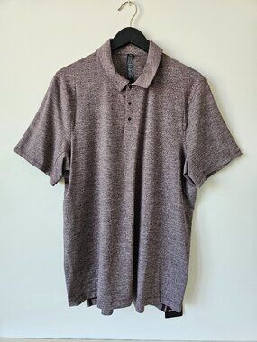 NWT LULULEMON HGNP Purple Logo Sport Polo SS Golf Shirt Men's XL UPF 40+